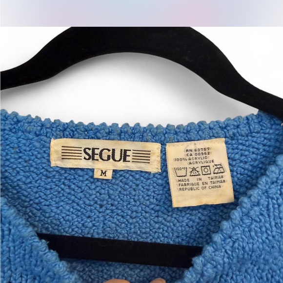 Vintage 90s Segue Sweater Vest Womens M Chunky Knit Colorful Geometric Retro - Picture 2 of 6